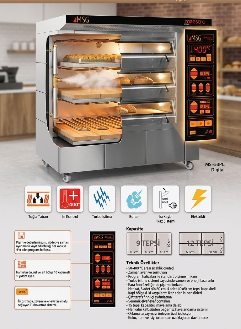 MSG Maestro MS-53PC Digital ikinci el fırın